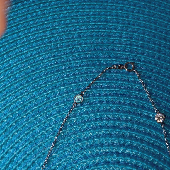 QVC Diamonique sterling silver station necklace 18" long 2.35 cttw - Picture 9 of 10